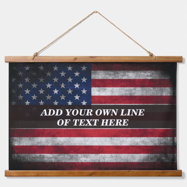 Add your text on American flag  Hanging Tapestry (Front)