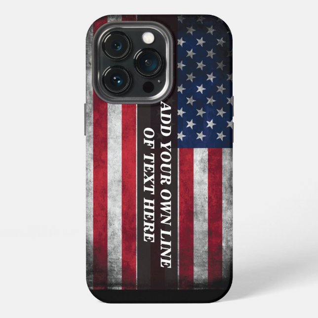 Add your text on American flag  iPhone Case (Back)