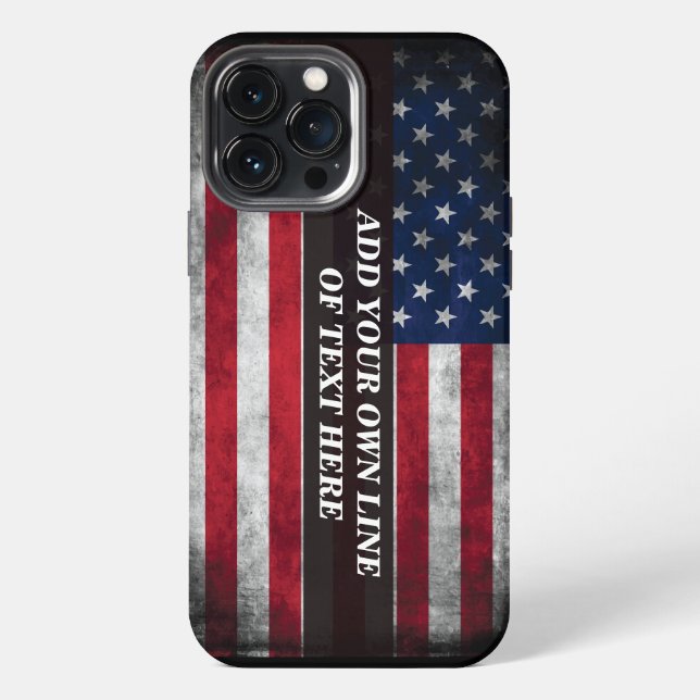 Add your text on American flag  iPhone Case (Back)