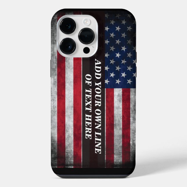 Add your text on American flag  iPhone Case (Back)