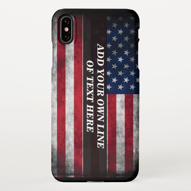 Add your text on American flag  iPhone Case (Back)