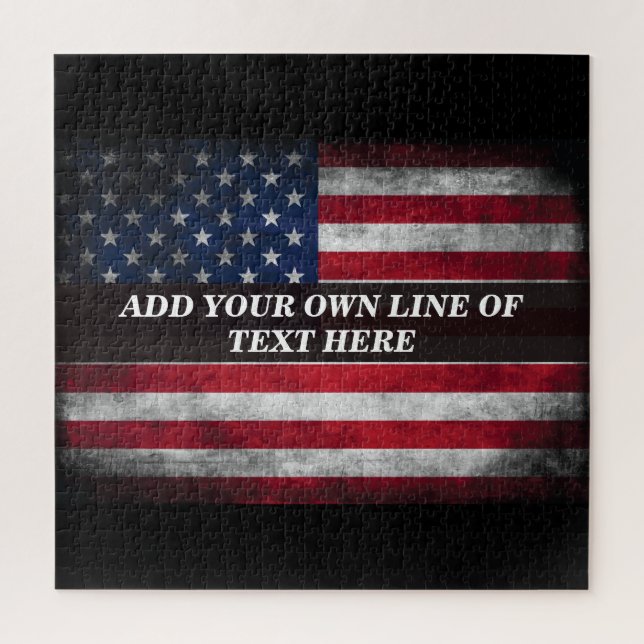 Add your text on American flag  Jigsaw Puzzle (Vertical)