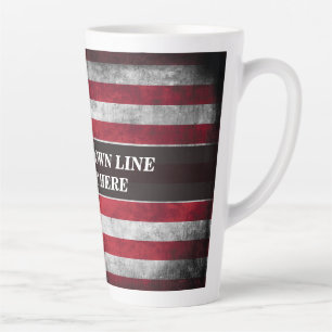 Add your text on American flag Latte Mug