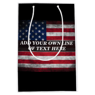 Add your text on American flag  Medium Gift Bag