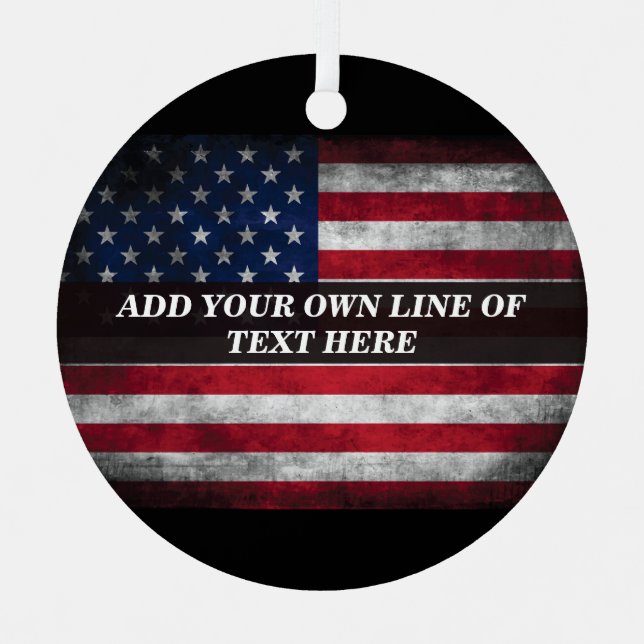 Add your text on American flag  Metal Ornament (Front)