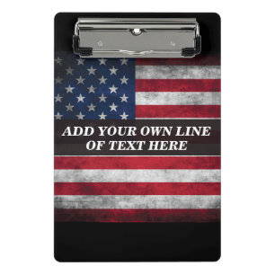 Add your text on American flag Mini Clipboard