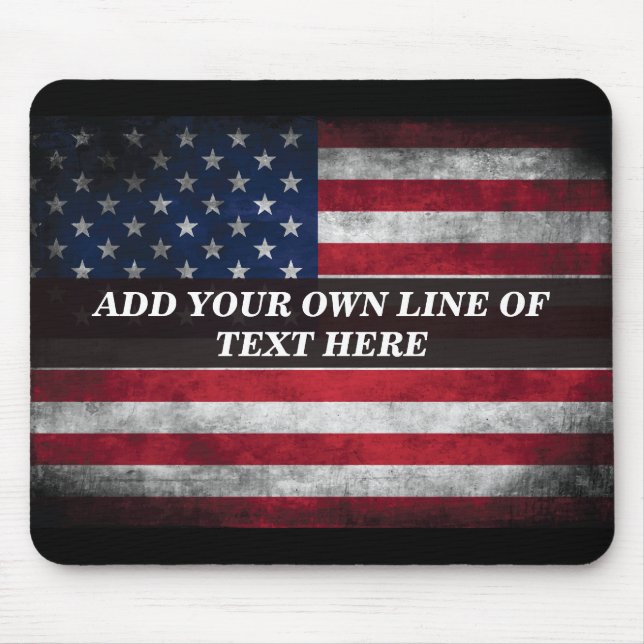 Add your text on American flag  Mouse Pad (Front)