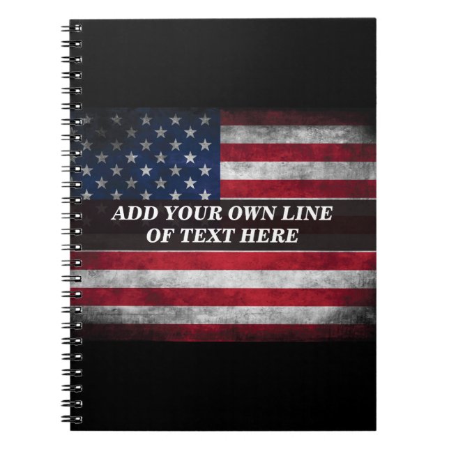 Add your text on American flag  Notebook (Front)