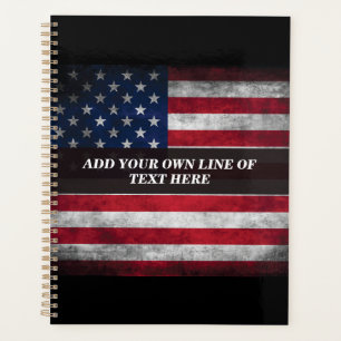 Add your text on American flag Planner
