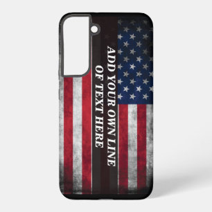 Add your text on American flag Samsung Galaxy Case