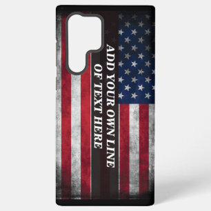 Add your text on American flag Samsung Galaxy Case
