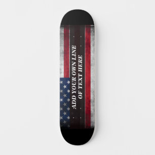 Add your text on American flag Skateboard