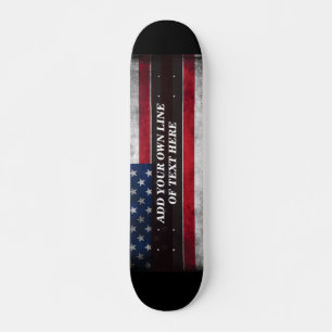 Add your text on American flag Skateboard