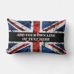 Add your text on English flag Throw Pillow