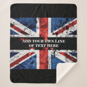 Add your text on English flag Throw Pillow