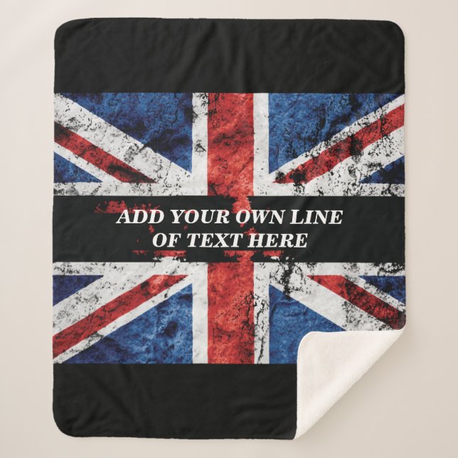 Add your text on English flag Throw Pillow (Front)