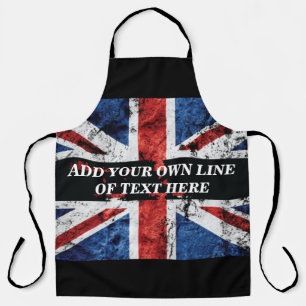 Add your text on English flag Throw Pillow Apron