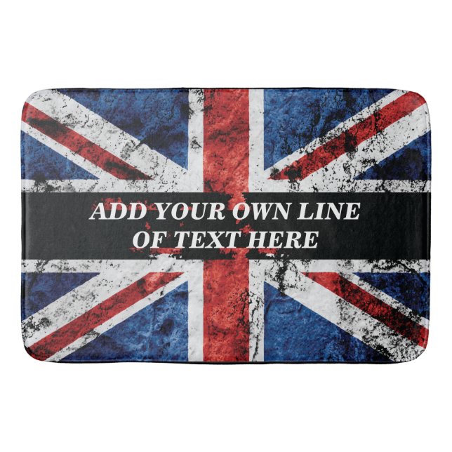 Add your text on English flag Throw Pillow Bath Mat (Front)