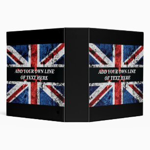 Add your text on English flag Throw Pillow Binder
