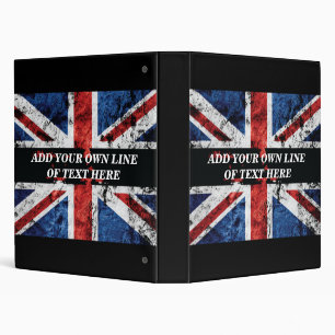 Add your text on English flag Throw Pillow Binder