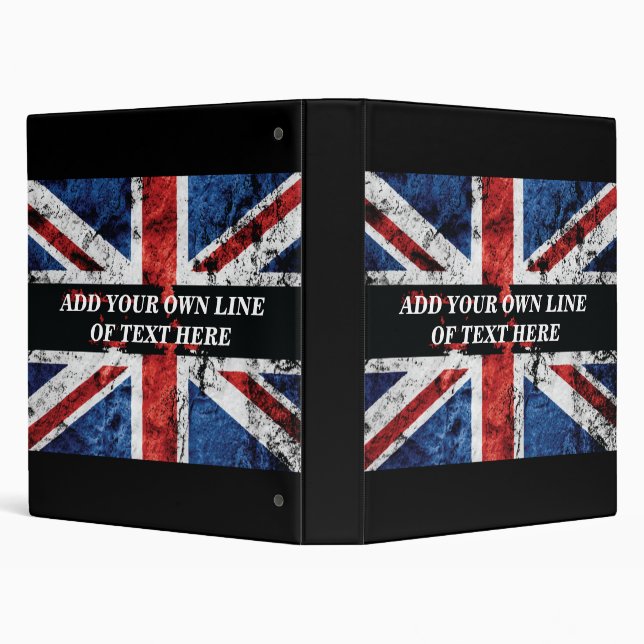 Add your text on English flag Throw Pillow Binder (Background)