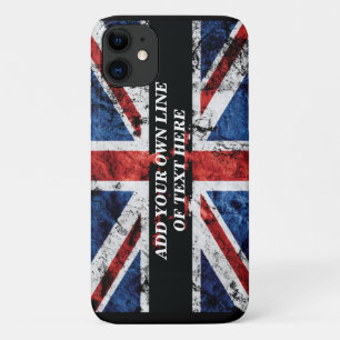 Add your text on English flag Throw Pillow iPhone 11 Case