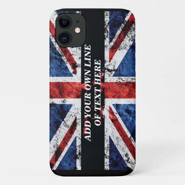 Add your text on English flag Throw Pillow Case-Mate iPhone Case (Back)