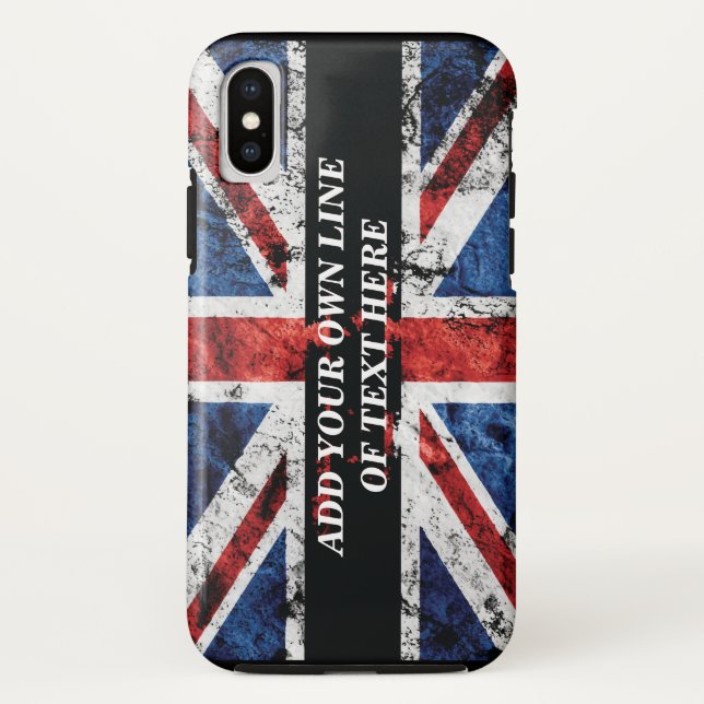Add your text on English flag Throw Pillow Case-Mate iPhone Case (Back)