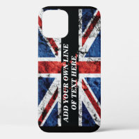 Add your text on English flag Throw Pillow