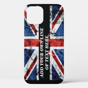 Add your text on English flag Throw Pillow iPhone 12 Case