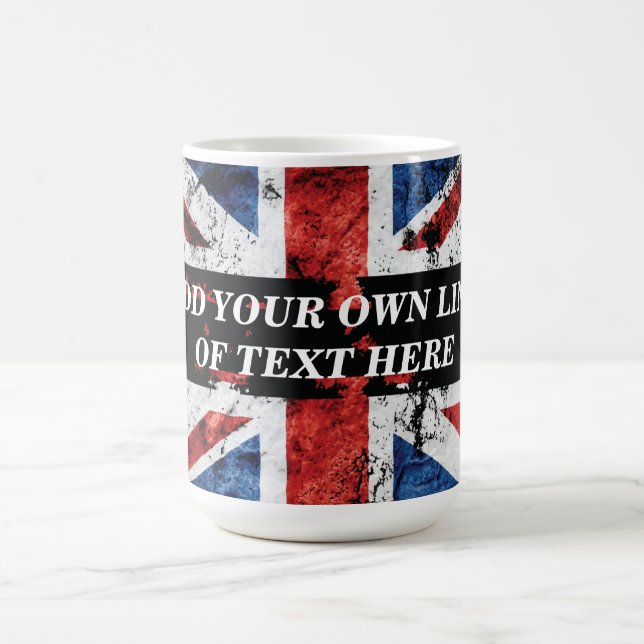 Add your text on English flag Throw Pillow Coffee Mug (Center)
