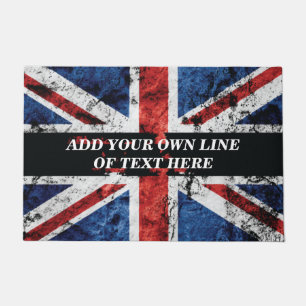 Add your text on English flag Throw Pillow Doormat