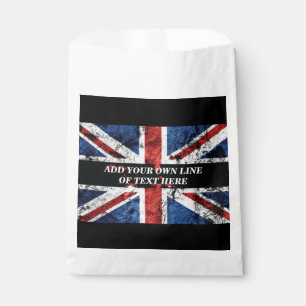 Add your text on English flag Throw Pillow Favour Bag