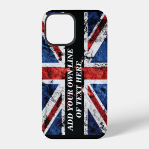Add your text on English flag Throw Pillow iPhone 12 Case
