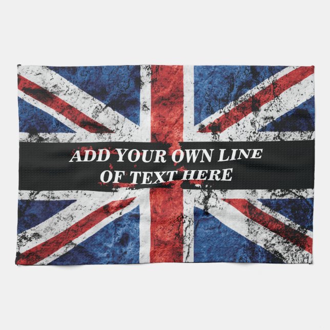 Add your text on English flag Throw Pillow Kitchen Towel (Horizontal)