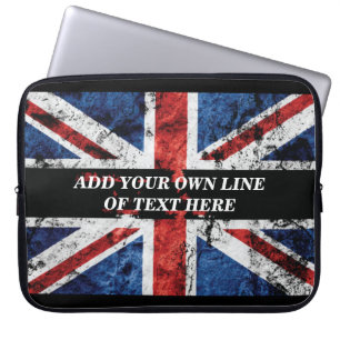 Add your text on English flag Throw Pillow Laptop Sleeve