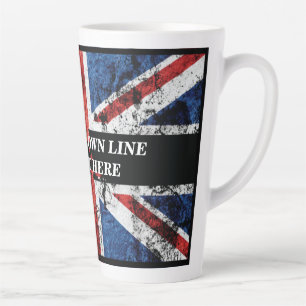 Add your text on English flag Throw Pillow Latte Mug
