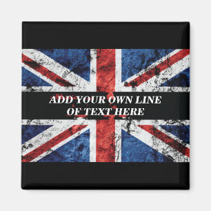 Add your text on English flag Throw Pillow Magnet