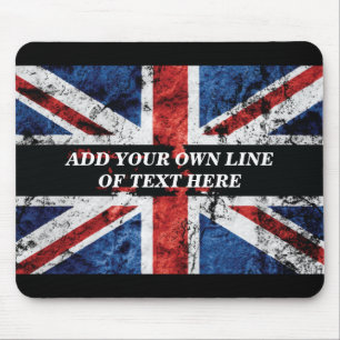 Add your text on English flag Throw Pillow Mouse Pad