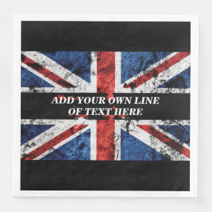 Add your text on English flag Throw Pillow Napkin