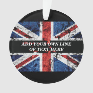 Add your text on English flag Throw Pillow Ornament