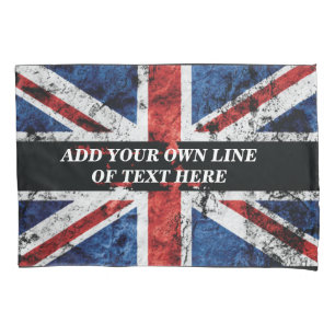 Add your text on English flag Throw Pillow Pillowcase