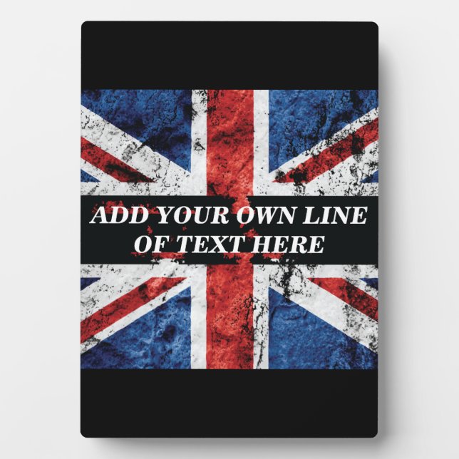 Add your text on English flag Throw Pillow Plaque (Front)