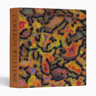Add Your Text Orange Petrified Dinosaur Bone Binder
