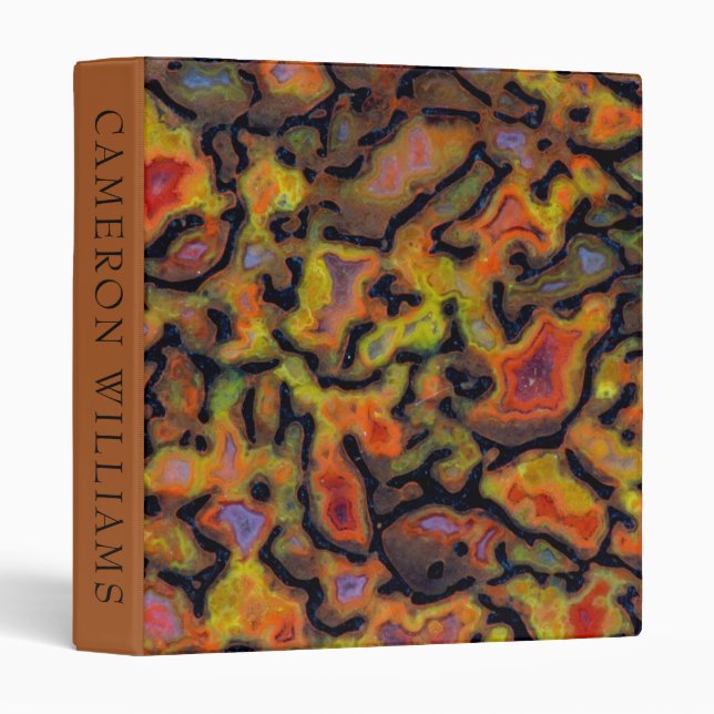 Add Your Text | Orange Petrified Dinosaur Bone Binder (Front/Spine)
