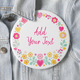 Add Your Text / Pick your fonts  6 Inch Round Button
