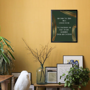 Add Your Text Scribbled Gold Ovals Evergreen Poster