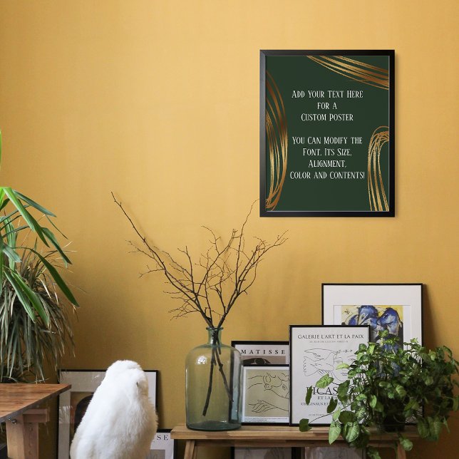 Add Your Text Scribbled Gold Ovals Evergreen Poster (Creator Uploaded)