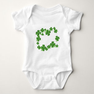 Add your text, shamrock design baby bodysuit
