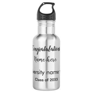 add your text simple graduate add school name cong 532 ml water bottle